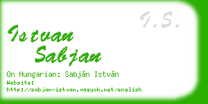 istvan sabjan business card